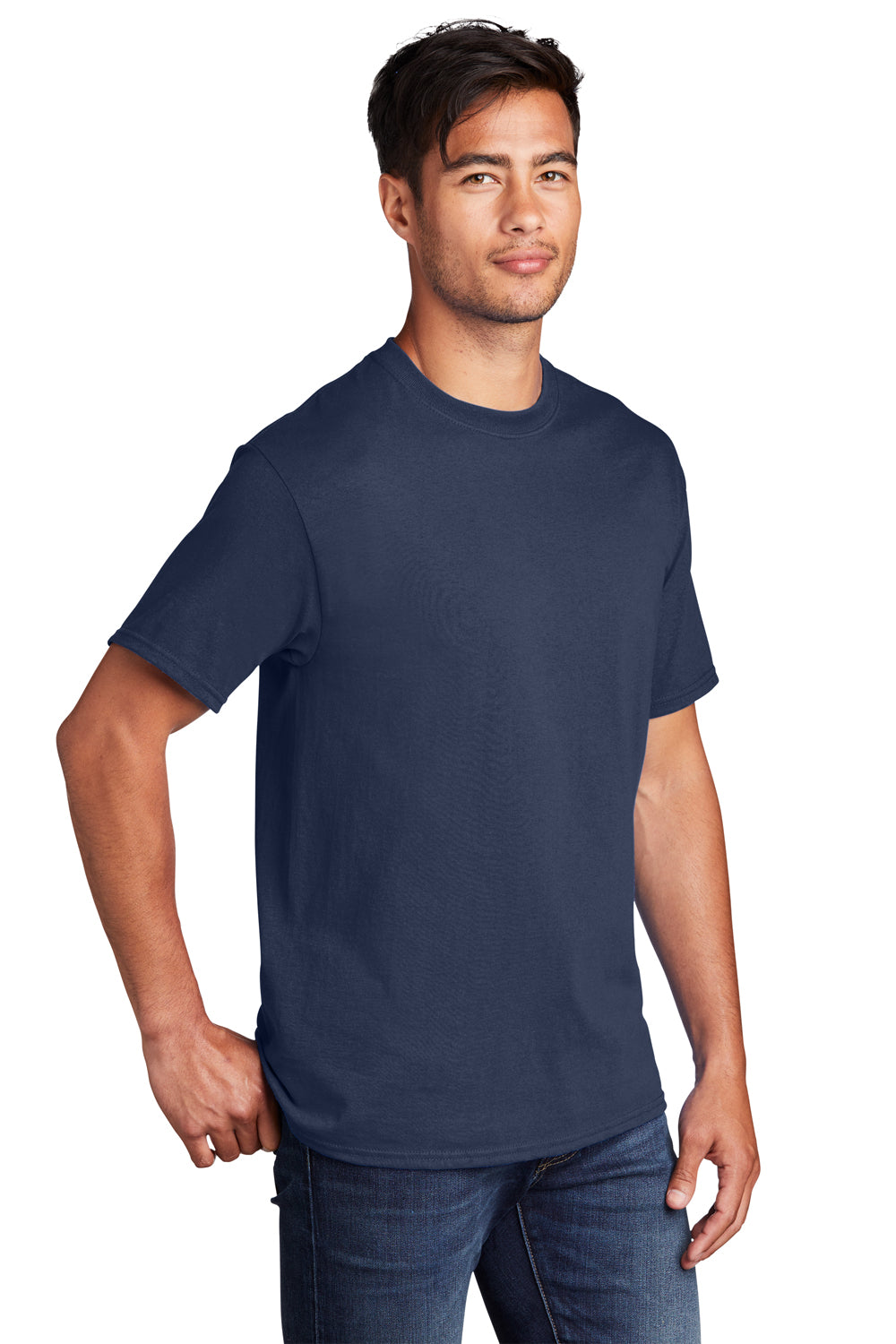 Port & Company PC54DTG Core Cotton DTG Short Sleeve Crewneck T-Shirt Navy Blue 3Q