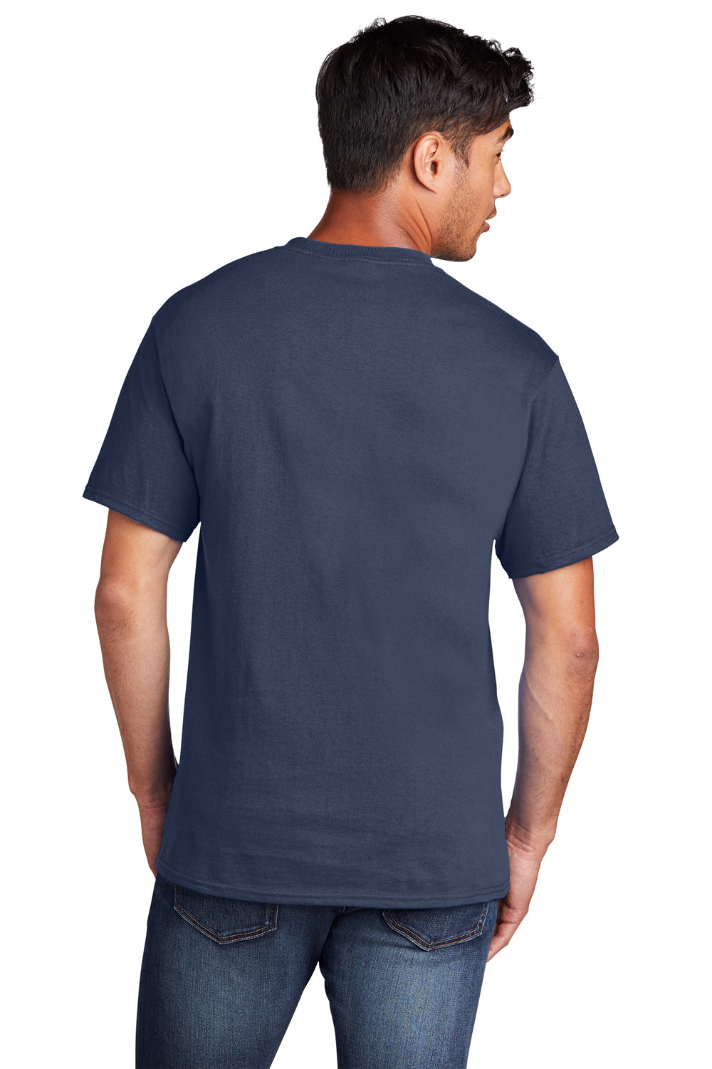 Port & Company PC54DTG Core Cotton DTG Short Sleeve Crewneck T-Shirt Navy Blue Back