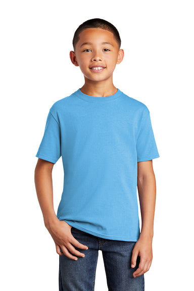 Port & Company PC54YDTG Core Cotton DTG Short Sleeve Crewneck T-Shirt Aquatic Blue Front