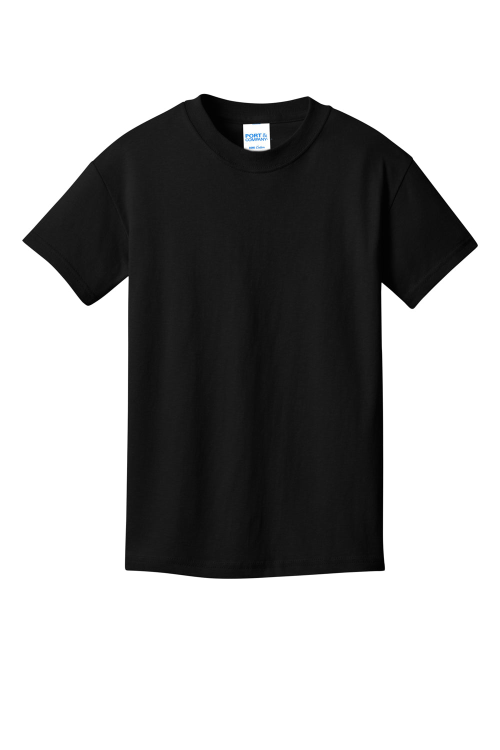 Port & Company PC54YDTG Core Cotton DTG Short Sleeve Crewneck T-Shirt Jet Black Flat Front
