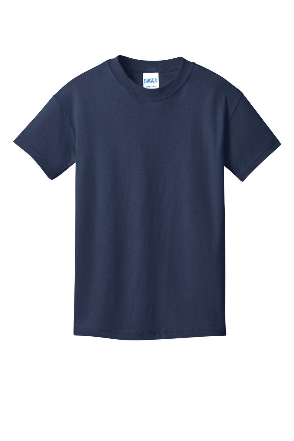 Port & Company PC54YDTG Core Cotton DTG Short Sleeve Crewneck T-Shirt Navy Blue Flat Front