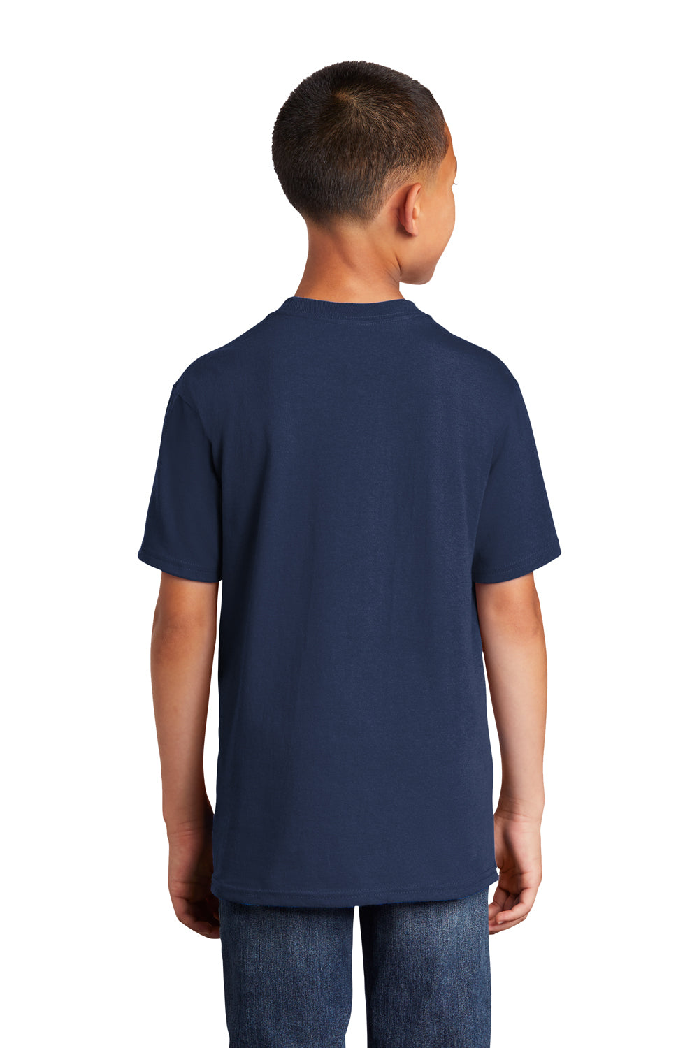 Port & Company PC54YDTG Core Cotton DTG Short Sleeve Crewneck T-Shirt Navy Blue Back