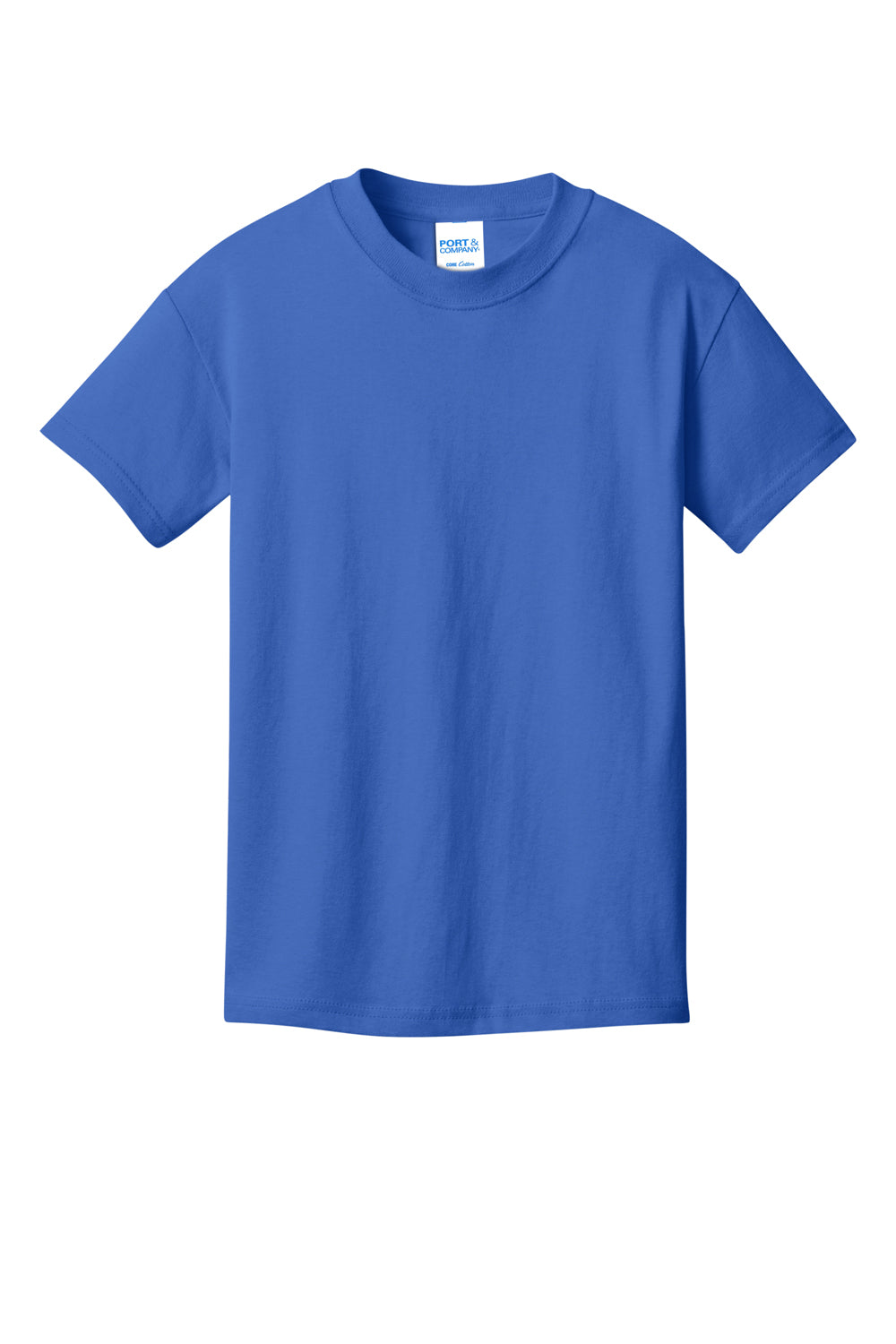 Port & Company PC54YDTG Core Cotton DTG Short Sleeve Crewneck T-Shirt Royal Blue Flat Front