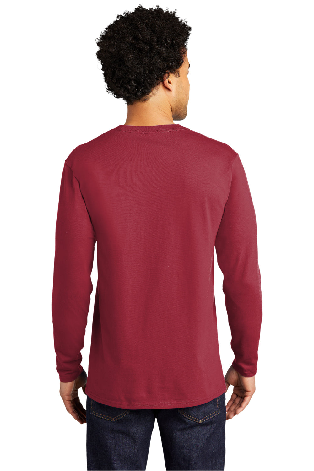 Port & Company Mens Bouncer Long Sleeve Crewneck T-Shirt Rich Red Side