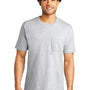 Port & Company Mens Bouncer Short Sleeve Crewneck T-Shirt w/ Pocket - Ash Grey
