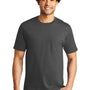 Port & Company Mens Bouncer Short Sleeve Crewneck T-Shirt w/ Pocket - Coal Grey