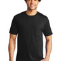 Port & Company Mens Bouncer Short Sleeve Crewneck T-Shirt w/ Pocket - Deep Black