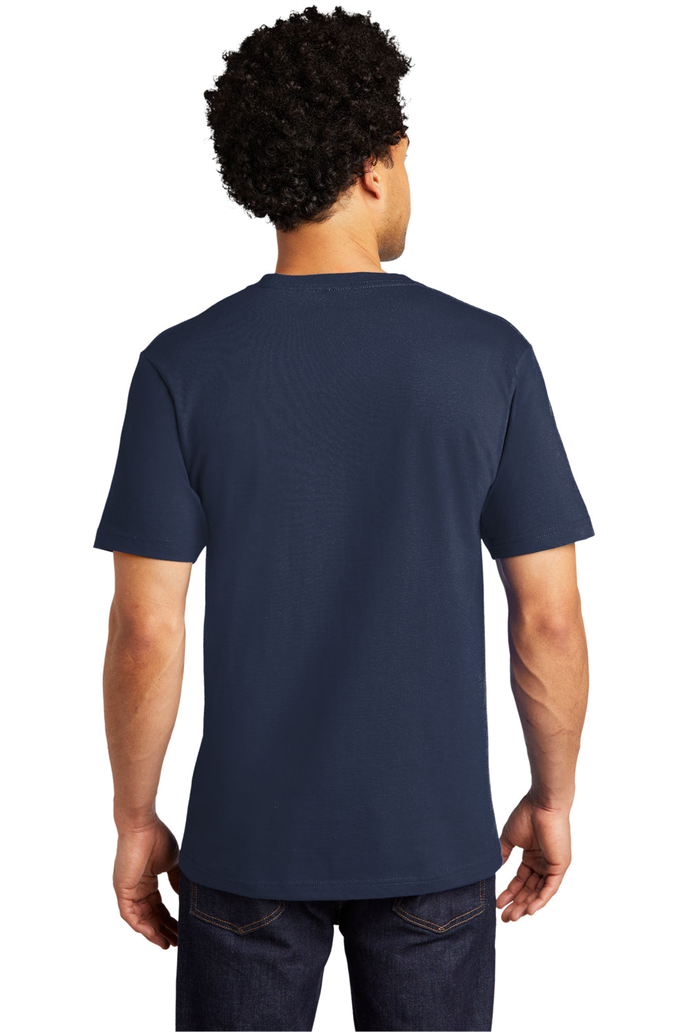 Port & Company Mens Bouncer Short Sleeve Crewneck T-Shirt w/ Pocket Navy Blue Side