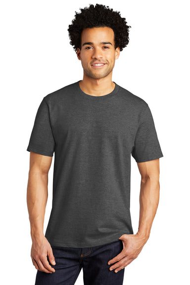 Port & Company Mens Bouncer Short Sleeve Crewneck T-Shirt Heather Dark Grey Front