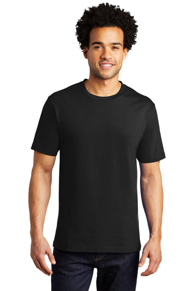 Port & Company Mens Bouncer Short Sleeve Crewneck T-Shirt Deep Black Front