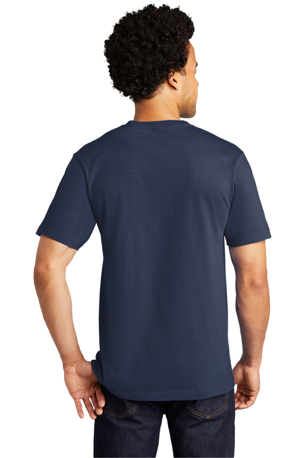 Port & Company Mens Bouncer Short Sleeve Crewneck T-Shirt Navy Blue Side