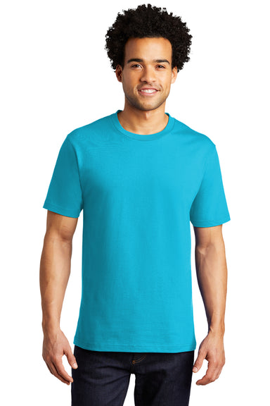 Port & Company Mens Bouncer Short Sleeve Crewneck T-Shirt Tidal Wave Blue Front