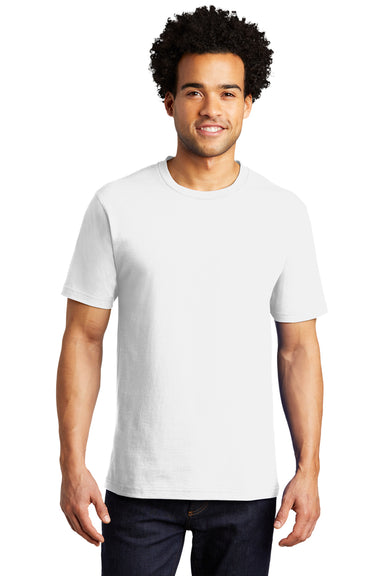 Port & Company Mens Bouncer Short Sleeve Crewneck T-Shirt White Front