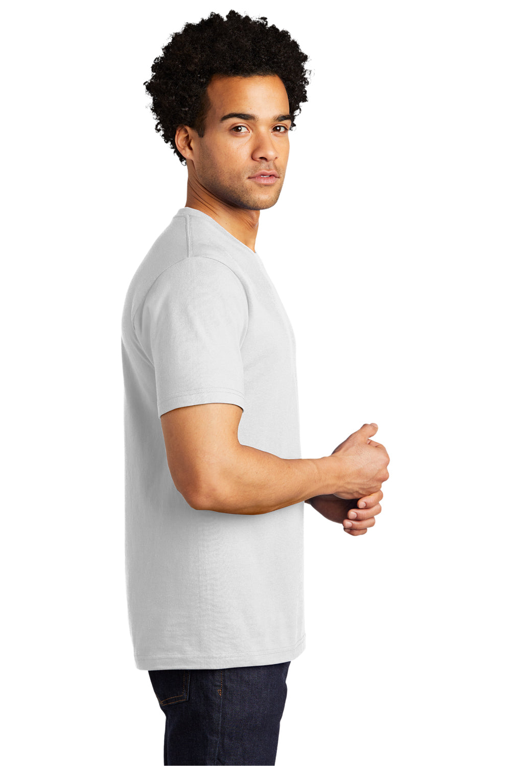 Port & Company Mens Bouncer Short Sleeve Crewneck T-Shirt White Side