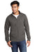 Port & Company Mens Core Fleece Full Zip Sweatshirt Charcoal Grey Front