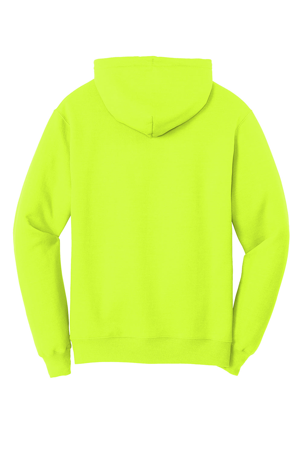 Port & Company PC78H/PC78HT Mens Core Fleece Hooded Sweatshirt Hoodie Safety Green Flat Back