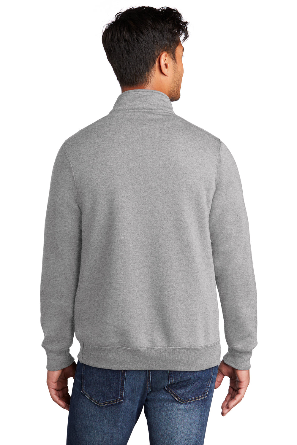 Port & Company Mens Core Fleece 1/4 Zip Sweatshirt Heather Grey Side