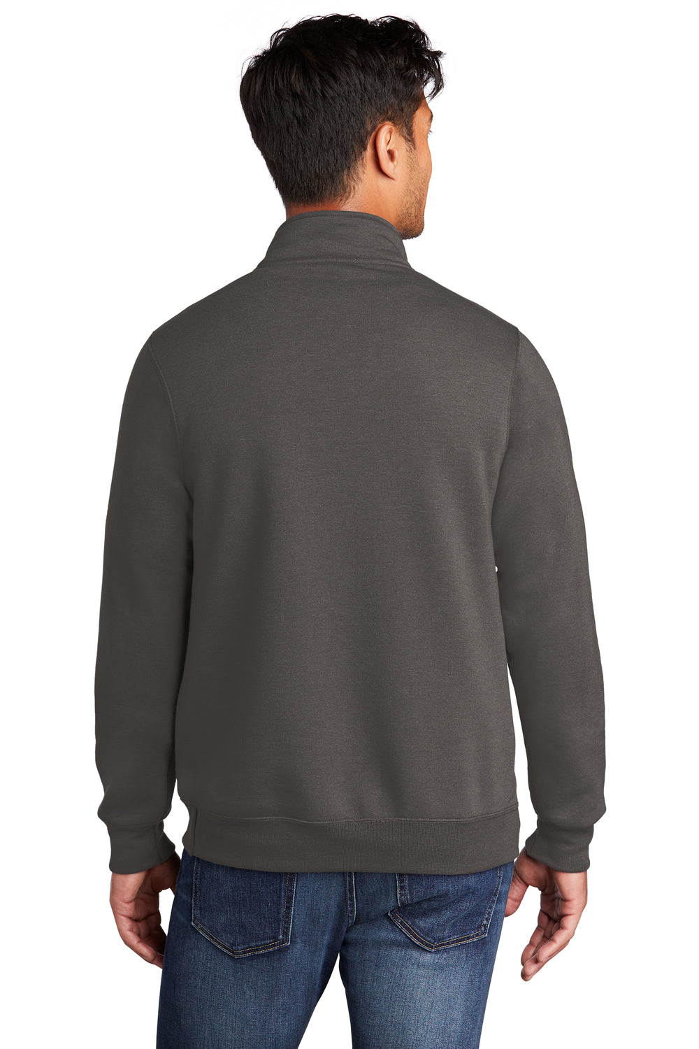 Port & Company Mens Core Fleece 1/4 Zip Sweatshirt Charcoal Grey Side