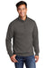 Port & Company Mens Core Fleece 1/4 Zip Sweatshirt Charcoal Grey Front