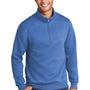 Port & Company Mens Core Fleece 1/4 Zip Sweatshirt - Heather Royal Blue