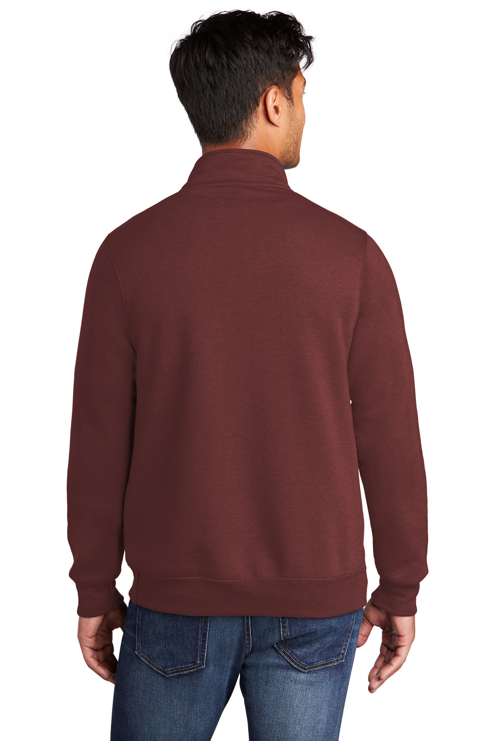 Port & Company Mens Core Fleece 1/4 Zip Sweatshirt Maroon Side