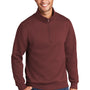 Port & Company Mens Core Fleece 1/4 Zip Sweatshirt - Maroon