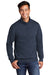 Port & Company Mens Core Fleece 1/4 Zip Sweatshirt Navy Blue Front