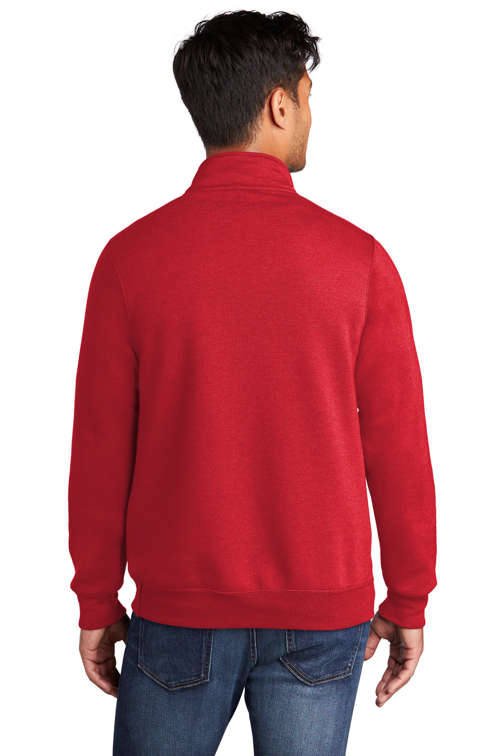 Port & Company Mens Core Fleece 1/4 Zip Sweatshirt Red Side