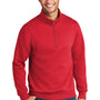 Port & Company Mens Core Fleece 1/4 Zip Sweatshirt - Red