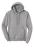 Port & Company PC79H Mens Fleece Hooded Sweatshirt Hoodie Heather Grey Flat Front