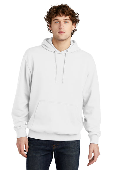 Port & Company PC79H Mens Fleece Hooded Sweatshirt Hoodie White Front