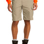 Red Kap Mens Industrial Stain Resistant Cargo Shorts w/ Pockets - Khaki