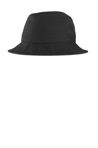 Port Authority PWSH2 Mens Bucket Hat Black Front