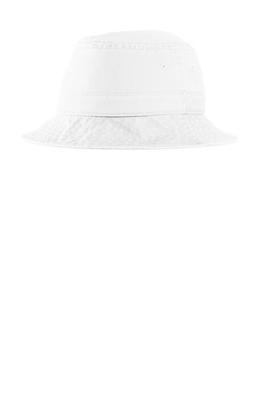 Port Authority PWSH2 Mens Bucket Hat White Front