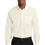 Red House Mens Pinpoint Oxford Wrinkle Resistant Long Sleeve Button Down Shirt w/ Pocket - Ivory Chiffon White - Closeout