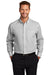 Red House Mens Open Ground Check Long Sleeve Button Down Shirt w/ Pocket Black/White Front