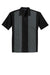 Port Authority S300 Retro Easy Care Wrinkle Resistant Short Sleeve Button Down Camp Shirt Black/Steel Grey Flat Front