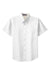 Port Authority S508/TLS508 Mens Easy Care Wrinkle Resistant Short Sleeve Button Down Shirt w/ Pocket White Flat Front