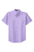 Port Authority S508/TLS508 Mens Easy Care Wrinkle Resistant Short Sleeve Button Down Shirt w/ Pocket Bright Lavender Purple Flat Front