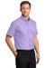 Port Authority S508/TLS508 Mens Easy Care Wrinkle Resistant Short Sleeve Button Down Shirt w/ Pocket Bright Lavender Purple 3Q
