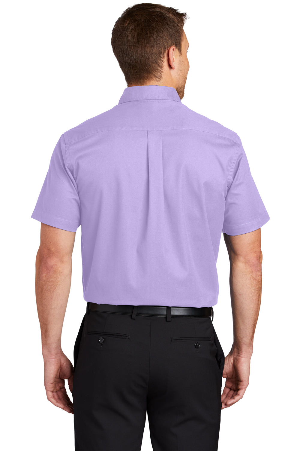 Port Authority S508/TLS508 Mens Easy Care Wrinkle Resistant Short Sleeve Button Down Shirt w/ Pocket Bright Lavender Purple Back