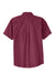 Port Authority S508/TLS508 Mens Easy Care Wrinkle Resistant Short Sleeve Button Down Shirt w/ Pocket Burgundy Flat Back
