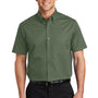 Port Authority Mens Easy Care Wrinkle Resistant Short Sleeve Button Down Shirt w/ Pocket - Clover Green