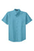 Port Authority S508/TLS508 Mens Easy Care Wrinkle Resistant Short Sleeve Button Down Shirt w/ Pocket Maui Blue Flat Front