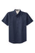 Port Authority S508/TLS508 Mens Easy Care Wrinkle Resistant Short Sleeve Button Down Shirt w/ Pocket Navy Blue Flat Front