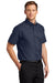 Port Authority S508/TLS508 Mens Easy Care Wrinkle Resistant Short Sleeve Button Down Shirt w/ Pocket Navy Blue 3Q