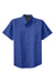 Port Authority S508/TLS508 Mens Easy Care Wrinkle Resistant Short Sleeve Button Down Shirt w/ Pocket Royal Blue Flat Front