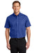 Port Authority S508/TLS508 Mens Easy Care Wrinkle Resistant Short Sleeve Button Down Shirt w/ Pocket Royal Blue Front