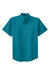 Port Authority S508/TLS508 Mens Easy Care Wrinkle Resistant Short Sleeve Button Down Shirt w/ Pocket Teal Green Flat Front
