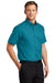 Port Authority S508/TLS508 Mens Easy Care Wrinkle Resistant Short Sleeve Button Down Shirt w/ Pocket Teal Green 3Q